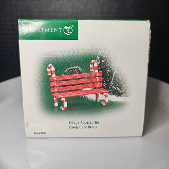 Department 56 Village Candy Cane Bench - Picture 1 of 10